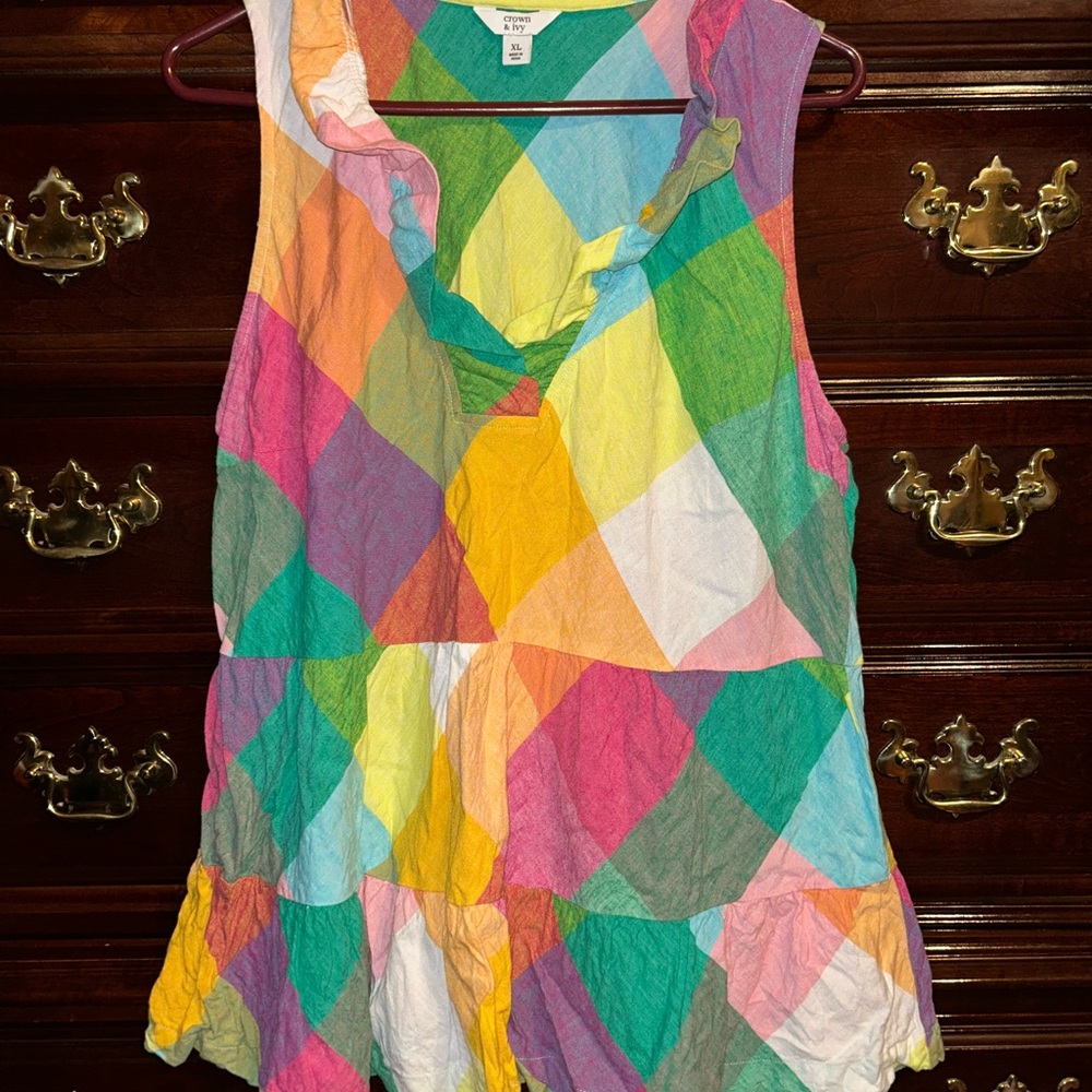 Crown & Ivy Multicolor Sleeveless Top, Size XL